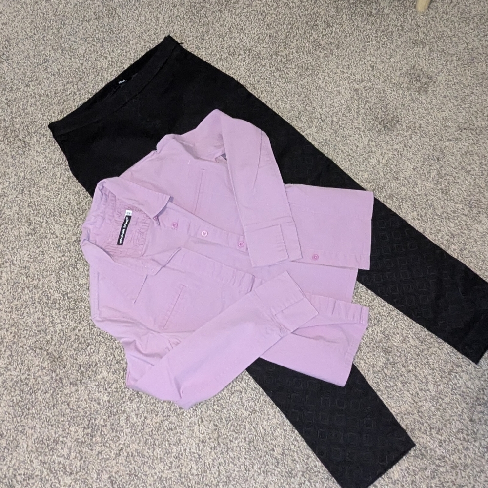 Volcom buttoned Top And Mark By Avon Ankle Pants With Side Zip Size XS
